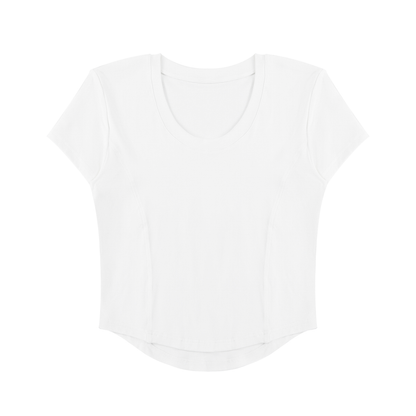 Women's Paneled Crop T-Shirt in white