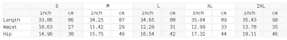 Size chart for the Women's Paneled High Waisted Yoga Leggings