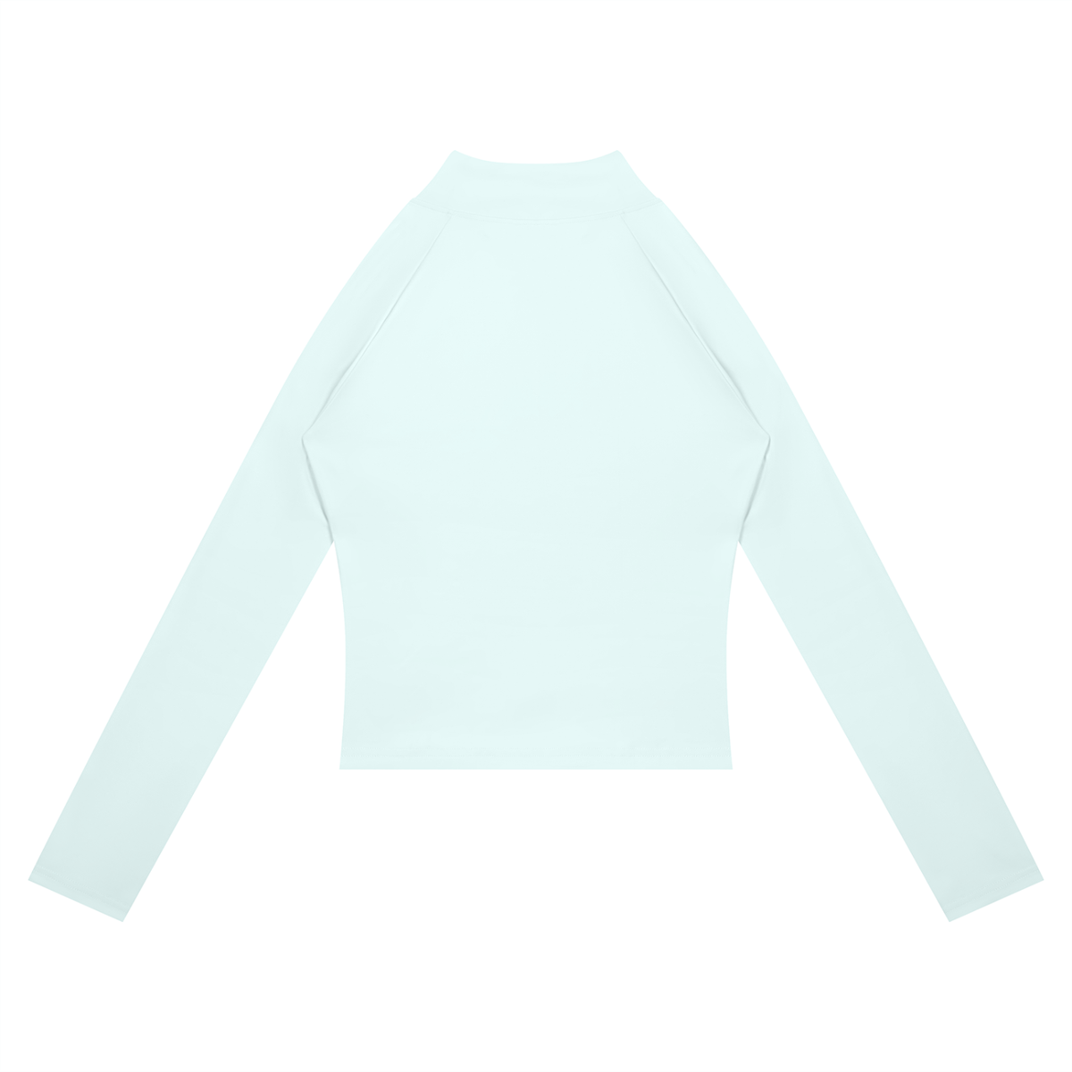 Women's Paneled Yoga Full Zip Jacket in light blue with light gray, alternate angle