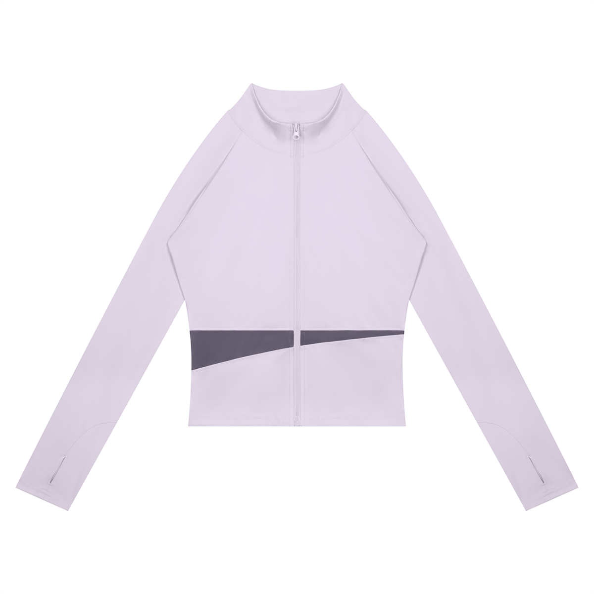 Women's Paneled Yoga Full Zip Jacket in light purple with deep purple