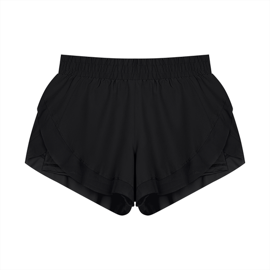 Women's Paneled Yoga Shorts in black