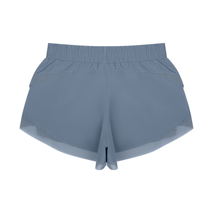 Women's Paneled Yoga Shorts in blue, alternate angle