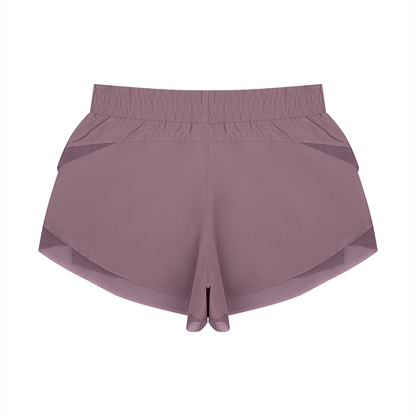 Women's Paneled Yoga Shorts in purple, alternate angle