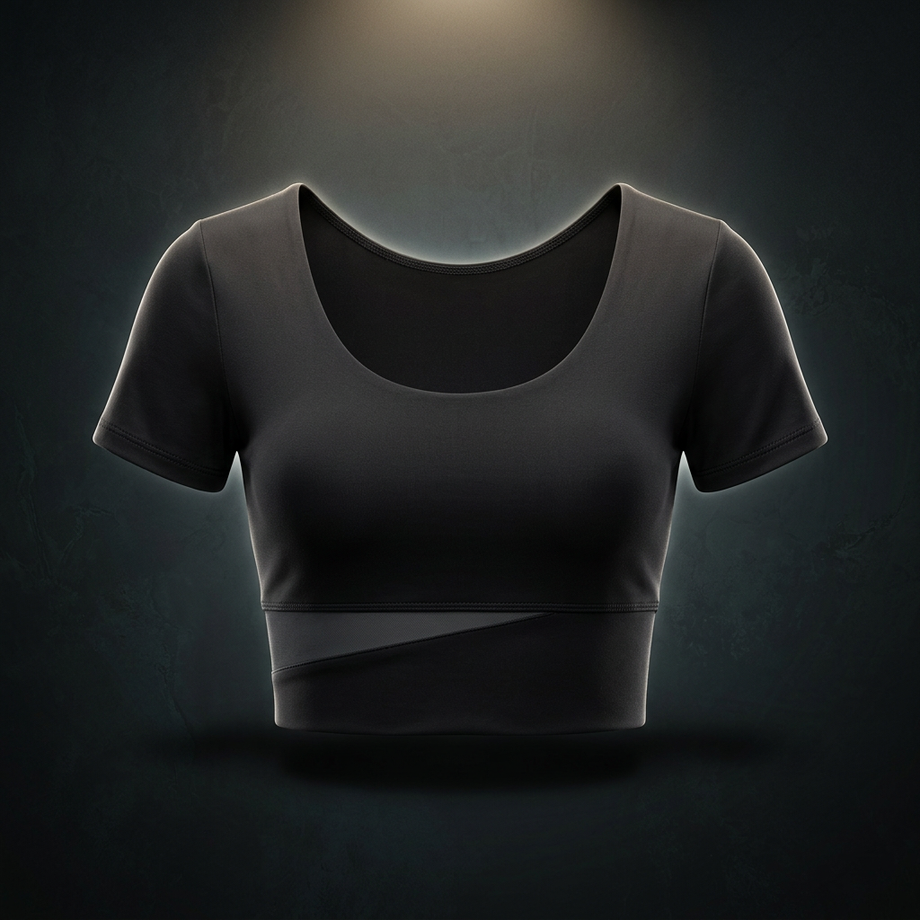 Women's Panelled Crop Yoga T-Shirt