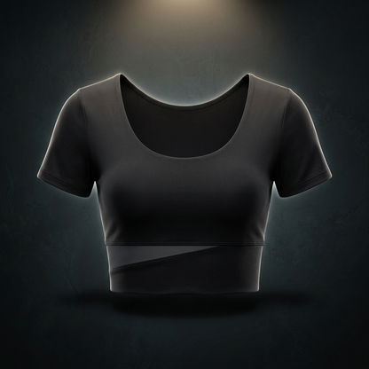 Women's Panelled Crop Yoga T-Shirt