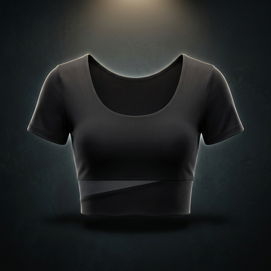 Women's Panelled Crop Yoga T-Shirt