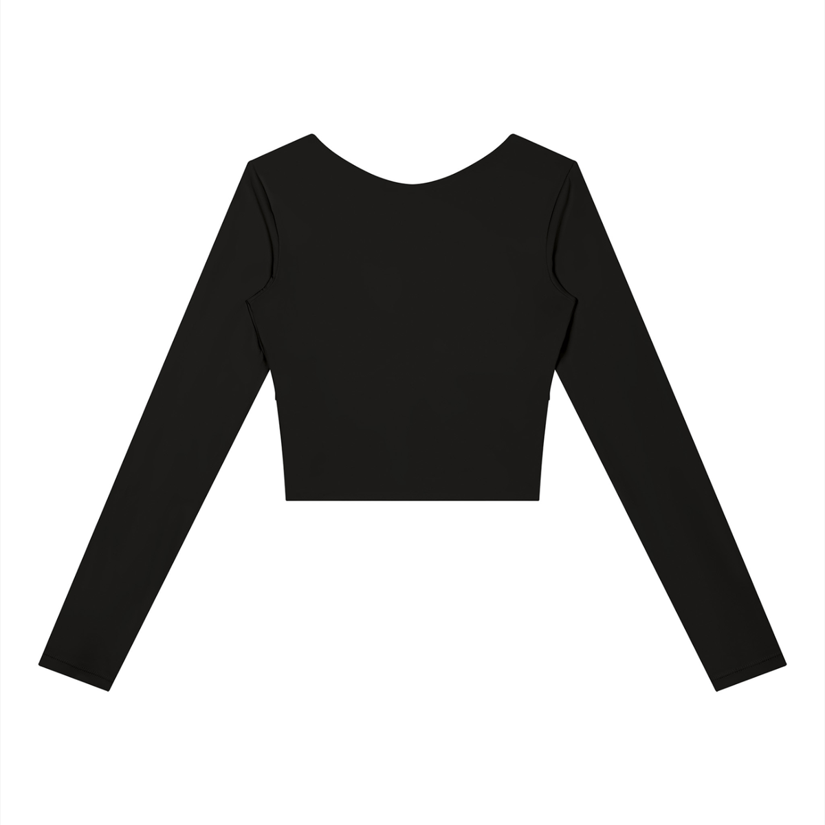 Women's Panelled Long Sleeve Yoga T-Shirt in black with dark gray, alternate angle