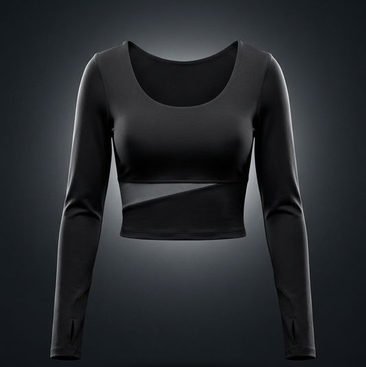 Women's Panelled Long Sleeve Yoga T-Shirt, view 1