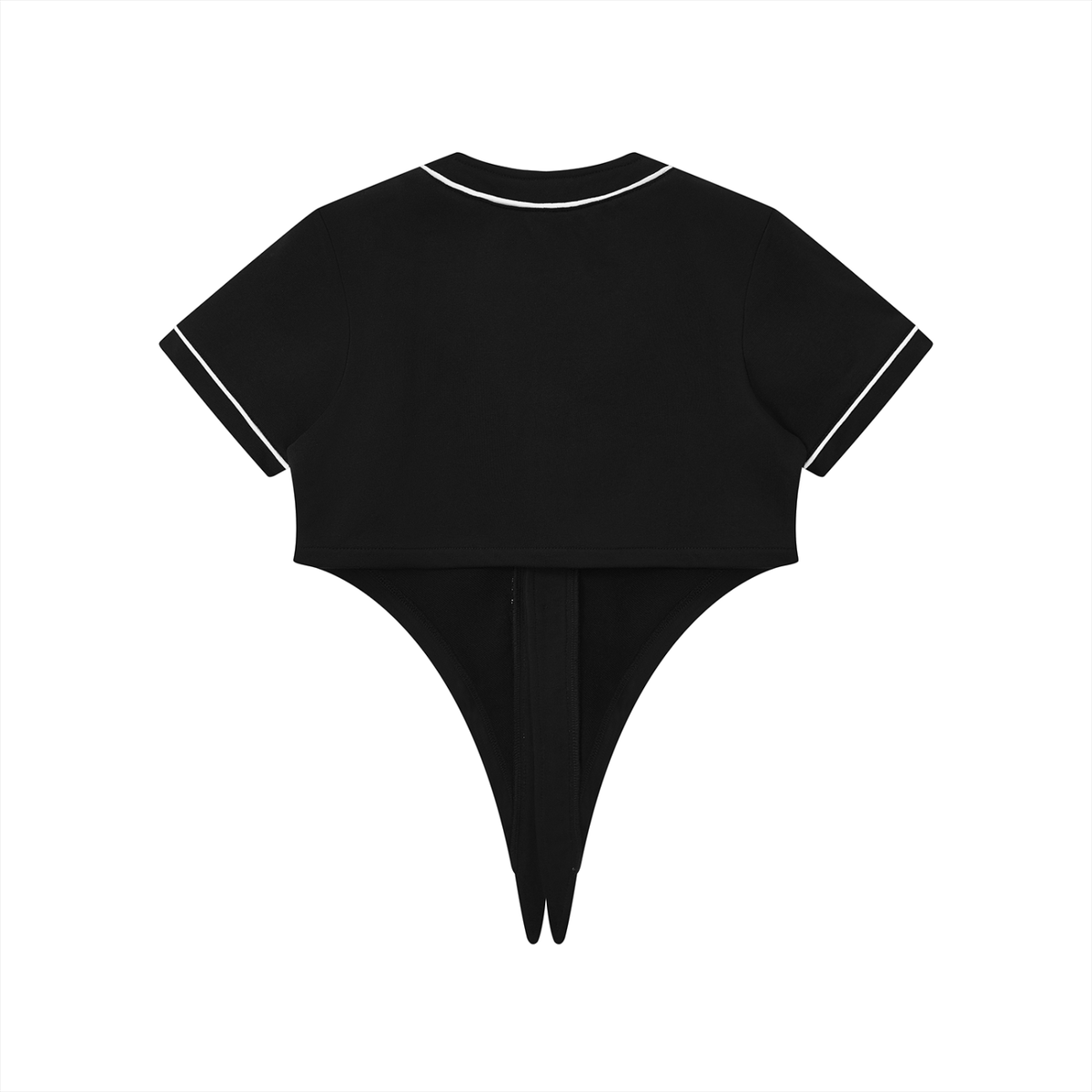 Women's Piping Baseball Jersey in black, alternate angle