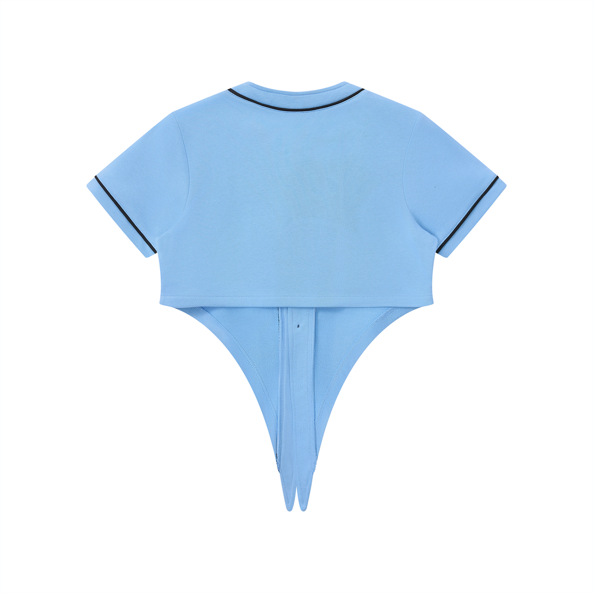 Women's Piping Baseball Jersey in sky blue, alternate angle