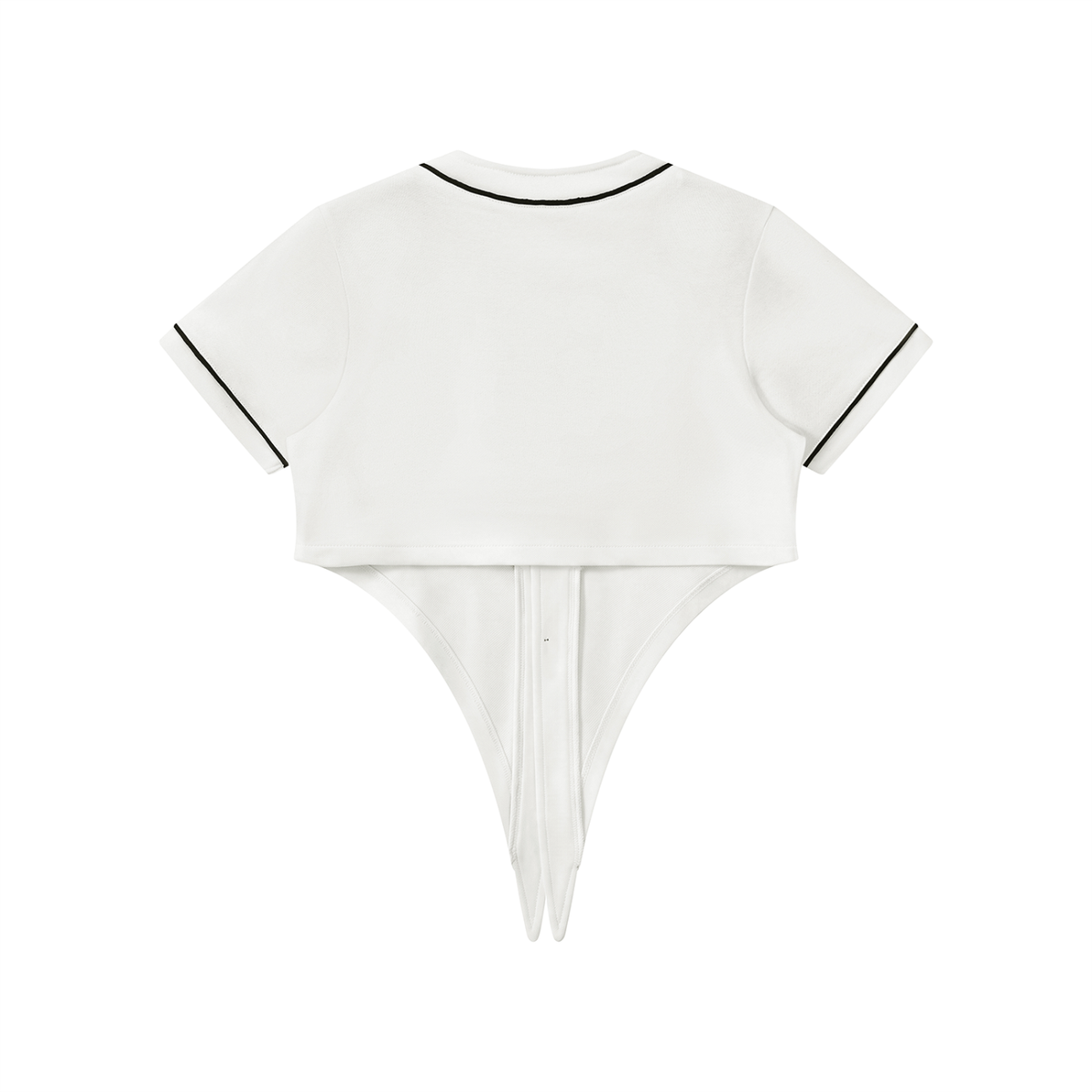 Women's Piping Baseball Jersey in white, alternate angle
