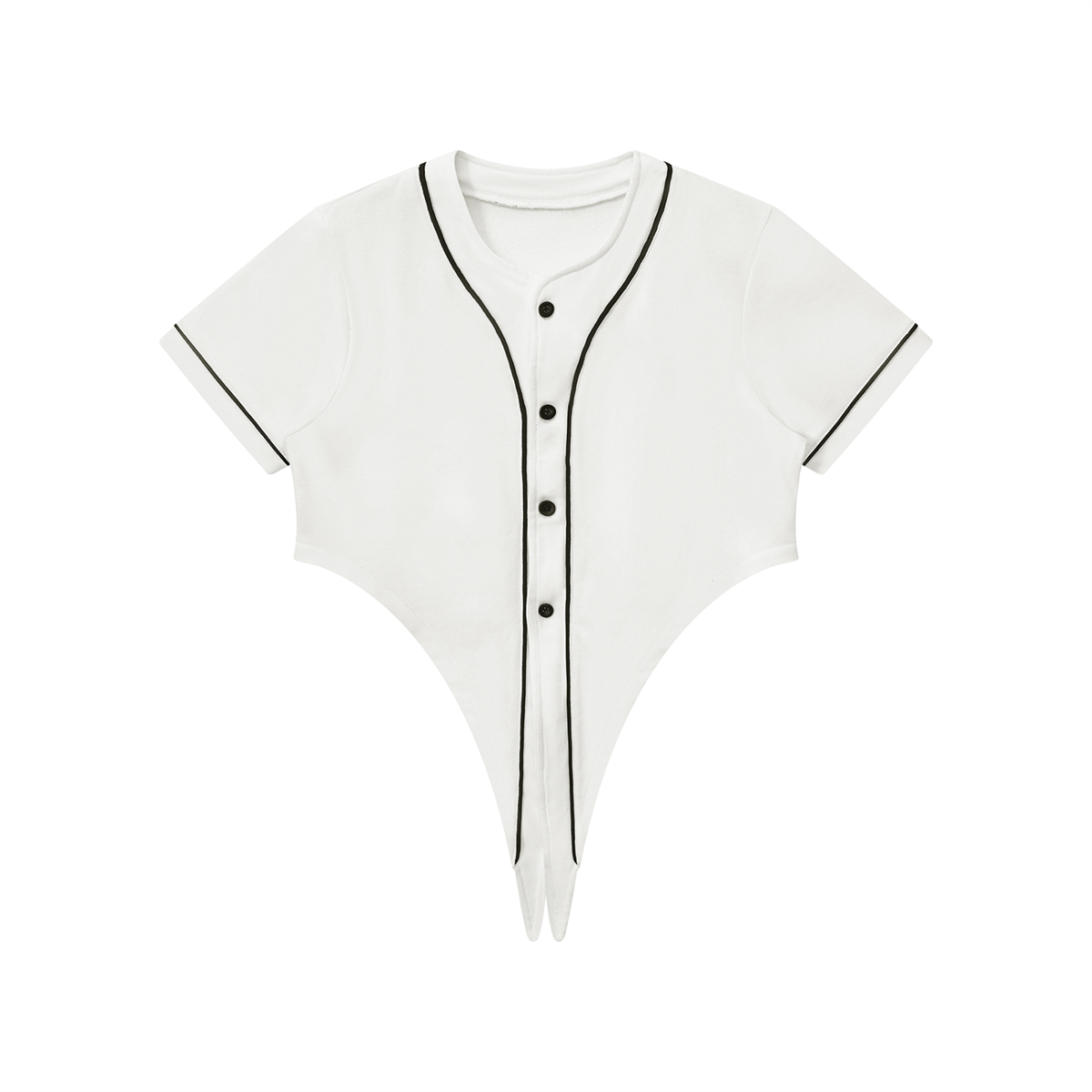 Women's Piping Baseball Jersey in white