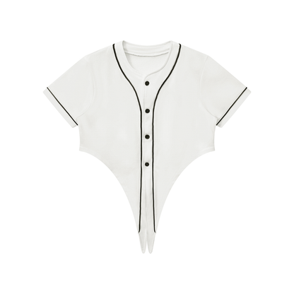 Women's Piping Baseball Jersey in white