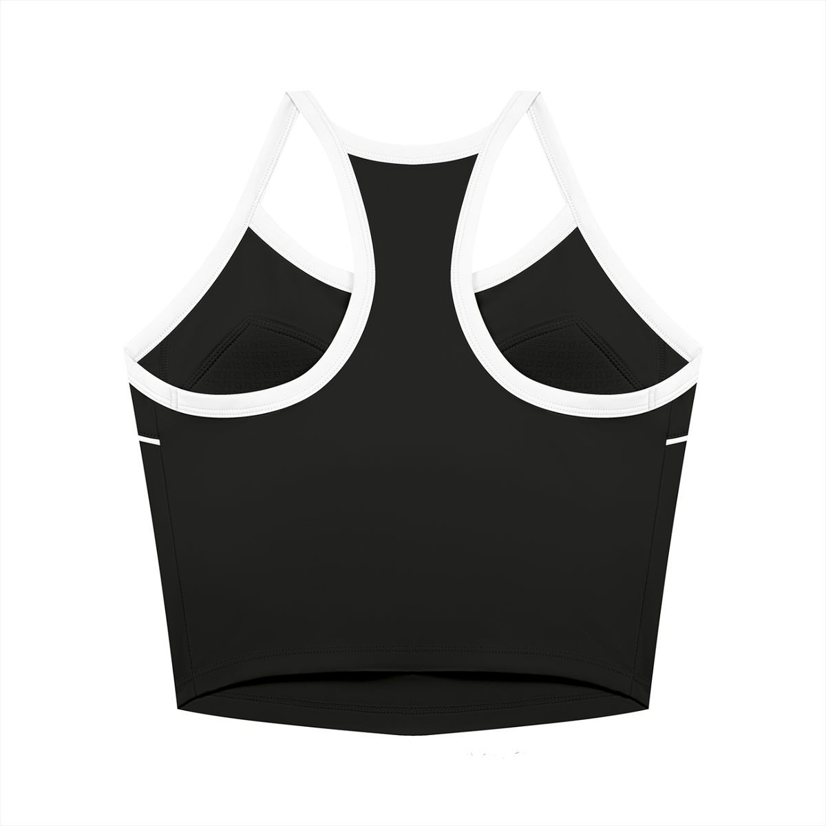 Women's Piping Yoga Tank Top in black, alternate angle