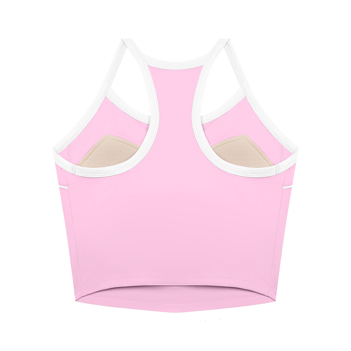 Women's Piping Yoga Tank Top in pink, alternate angle