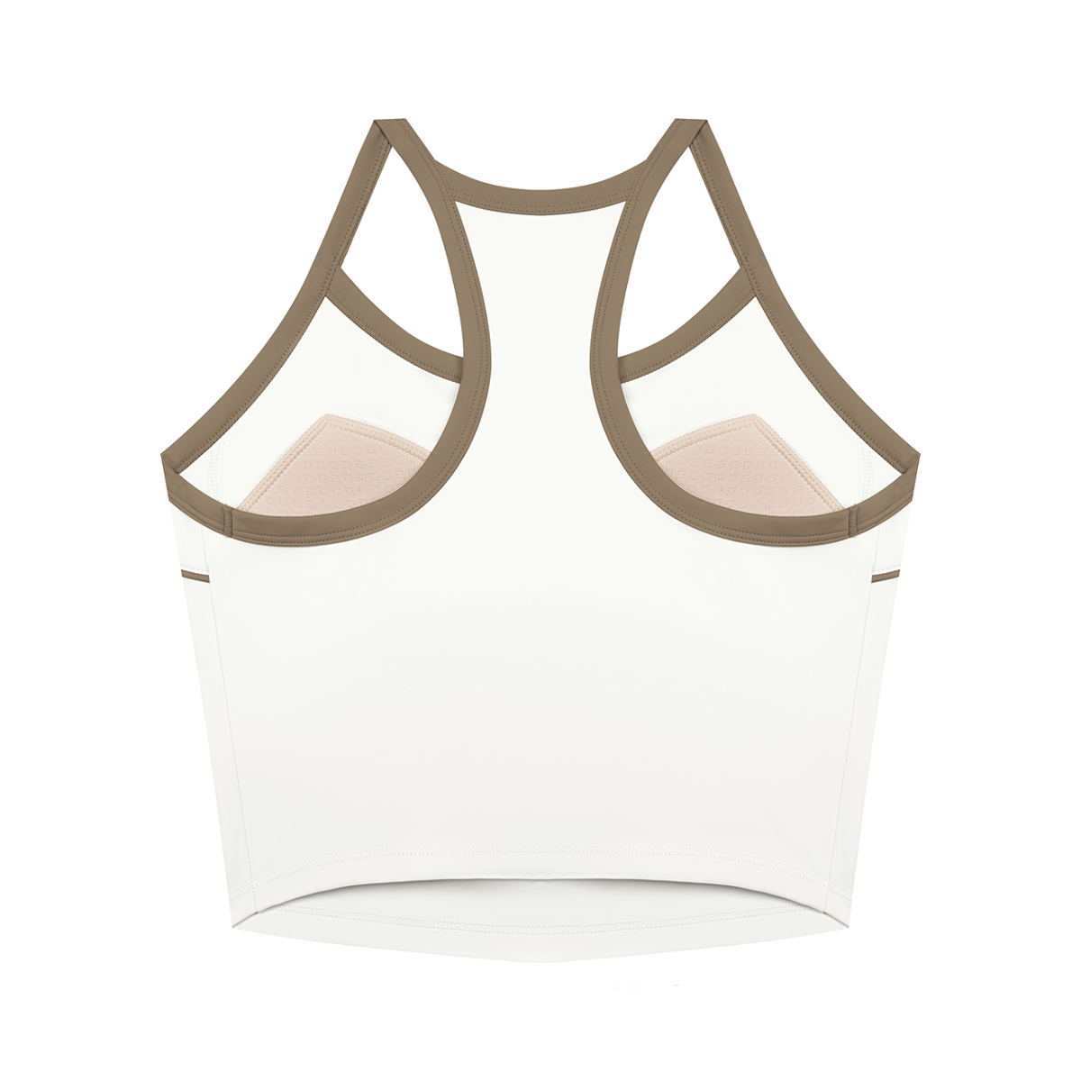 Women's Piping Yoga Tank Top in white, alternate angle