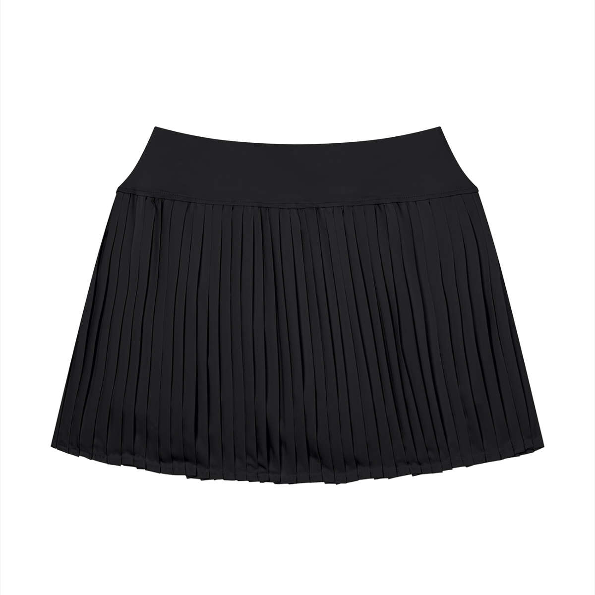 Women's Pleated Yoga Skort in black, alternate angle