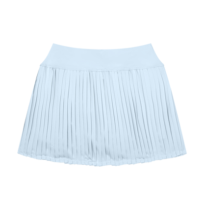 Women's Pleated Yoga Skort in light blue, alternate angle