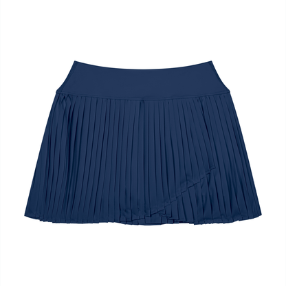Women's Pleated Yoga Skort in navy blue
