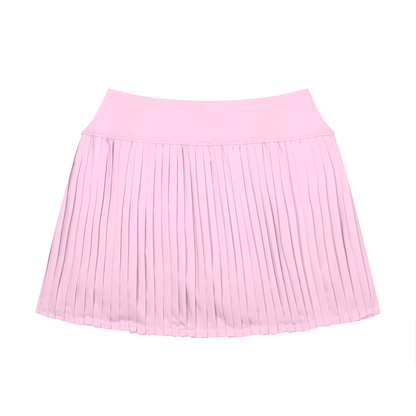 Women's Pleated Yoga Skort in pink, alternate angle