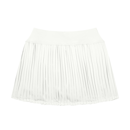 Women's Pleated Yoga Skort in white, alternate angle
