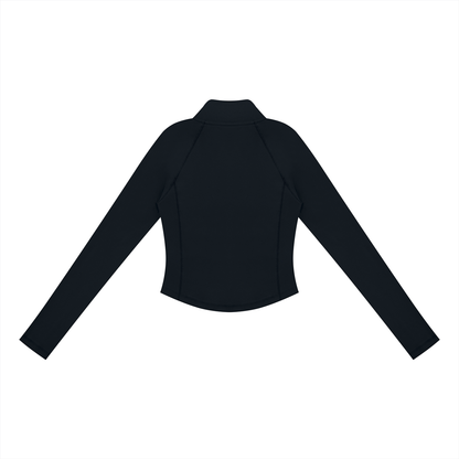 Women's Quarter-Zip T-Shirt in black, alternate angle