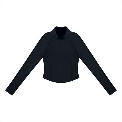 Women's Quarter-Zip T-Shirt in black