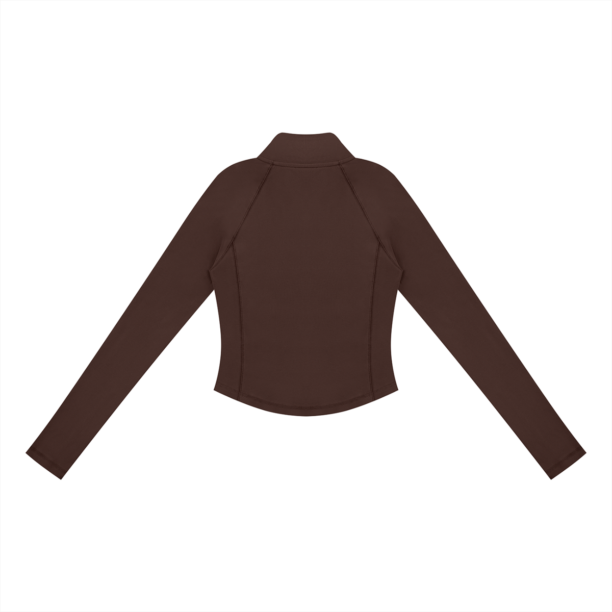 Women's Quarter-Zip T-Shirt in dark brown, alternate angle