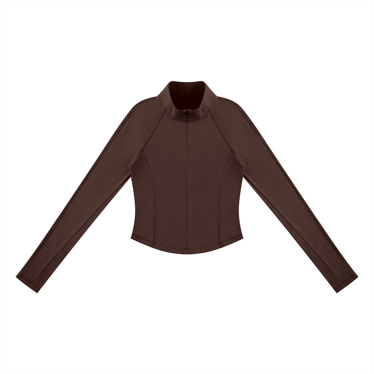 Women's Quarter-Zip T-Shirt in dark brown
