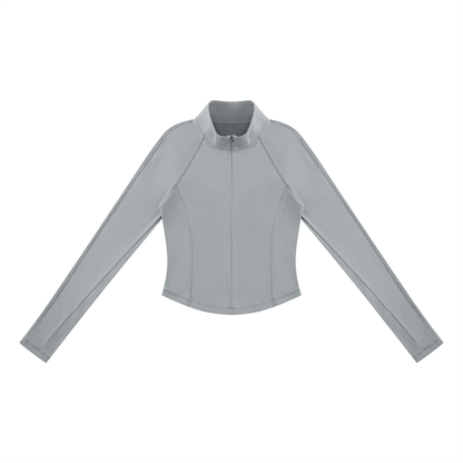 Women's Quarter-Zip T-Shirt in gray
