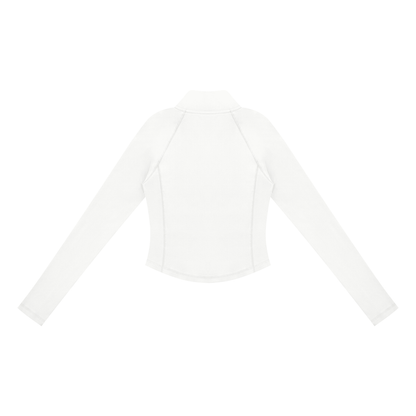 Women's Quarter-Zip T-Shirt in white, alternate angle