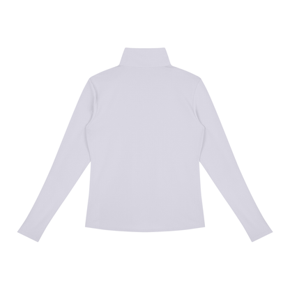 Women's Quarter-Zip Yoga Pullover in light purple, alternate angle