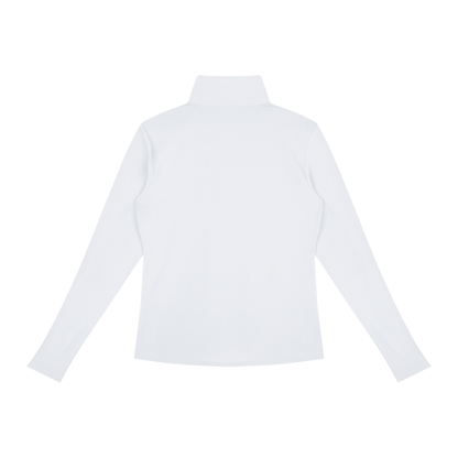 Women's Quarter-Zip Yoga Pullover in white, alternate angle