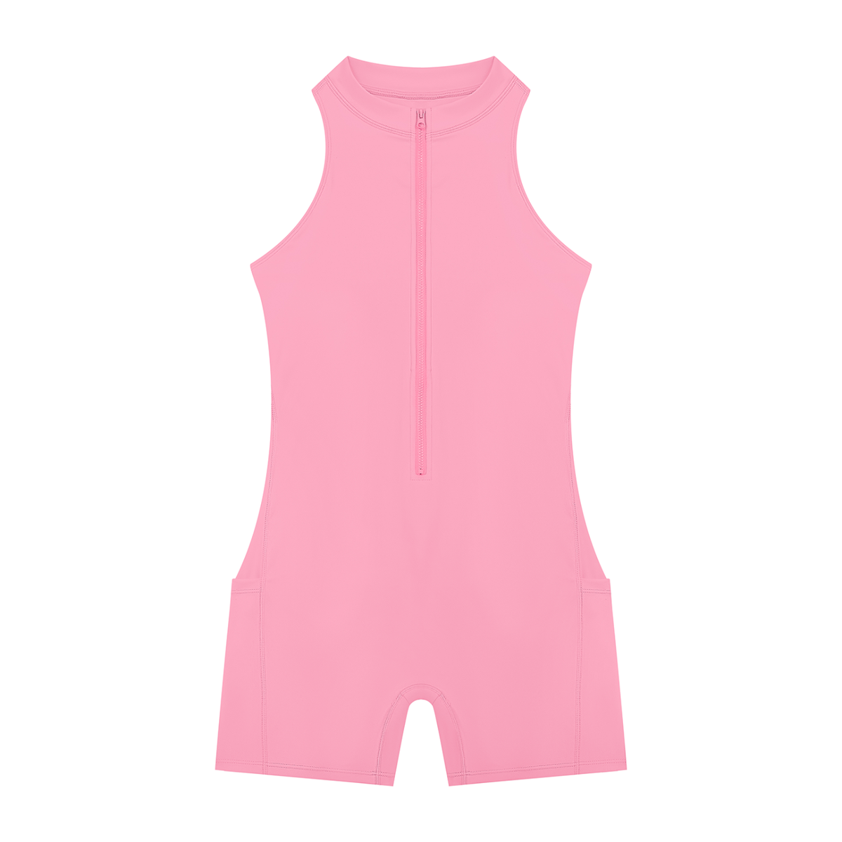 Women's Quarter-Zip Yoga Romper in pink