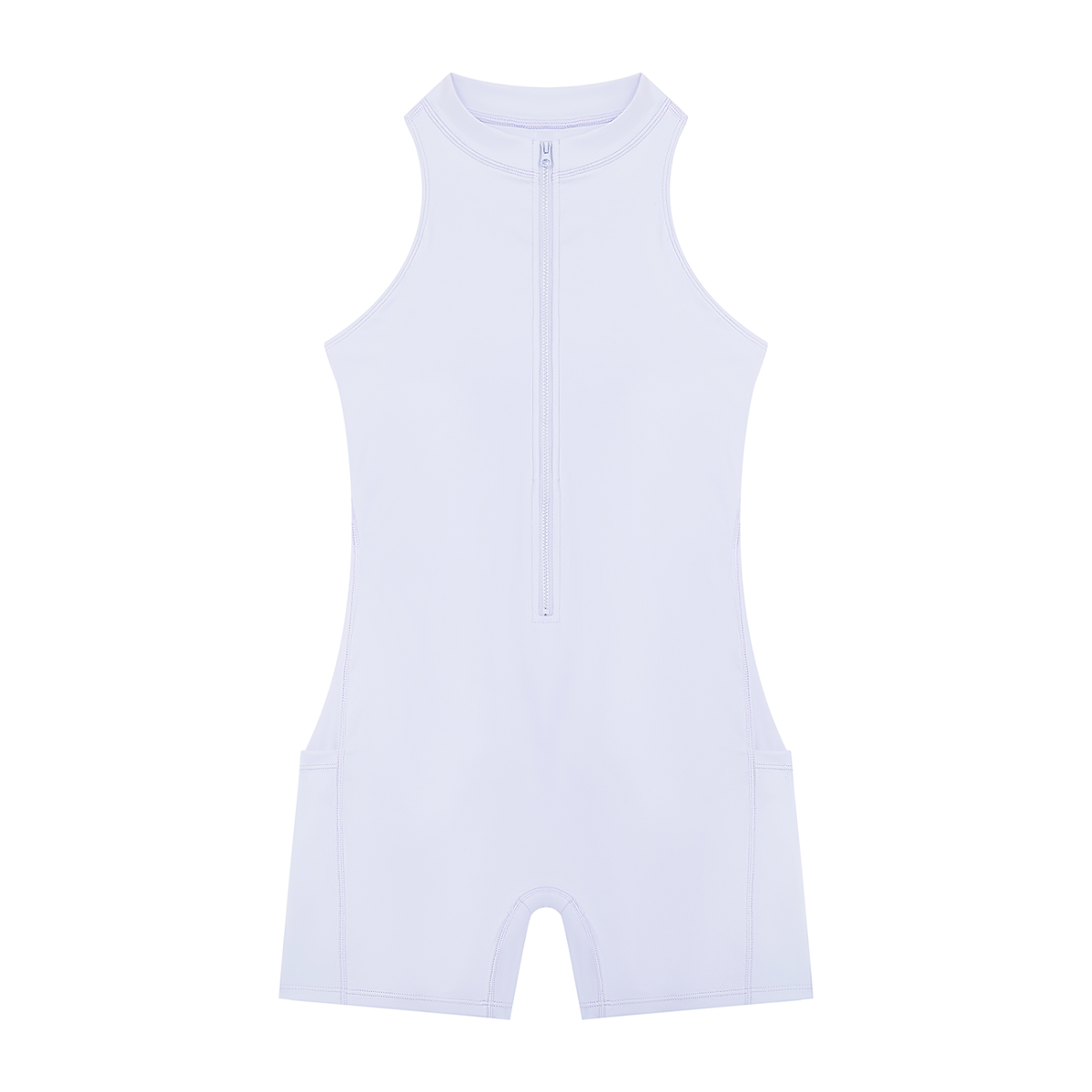 Women's Quarter-Zip Yoga Romper in purple