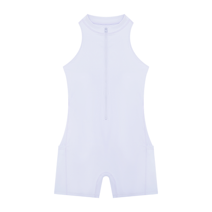 Women's Quarter-Zip Yoga Romper in purple