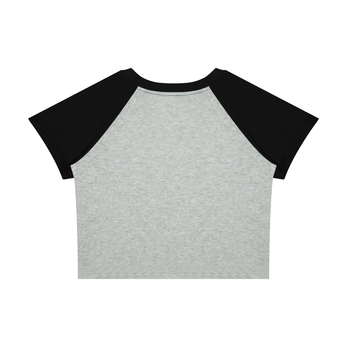 Women's Raglan Color Block Baby T-Shirt in flower gray with black, alternate angle
