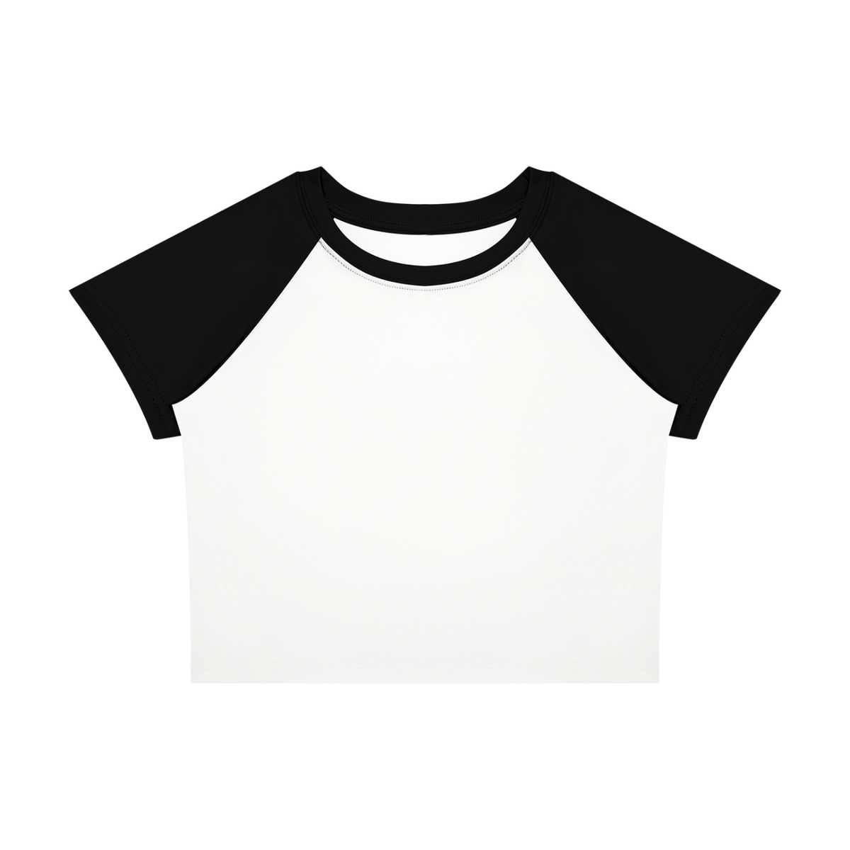 Women's Raglan Color Block Baby T-Shirt in white with black