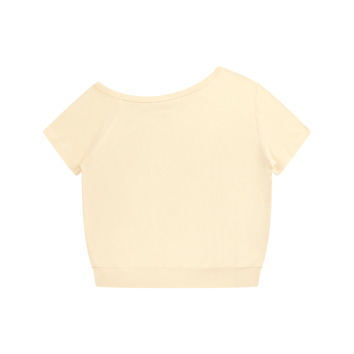 Women's Raglan Off-the-Shoulder T-Shirt in apricot, alternate angle