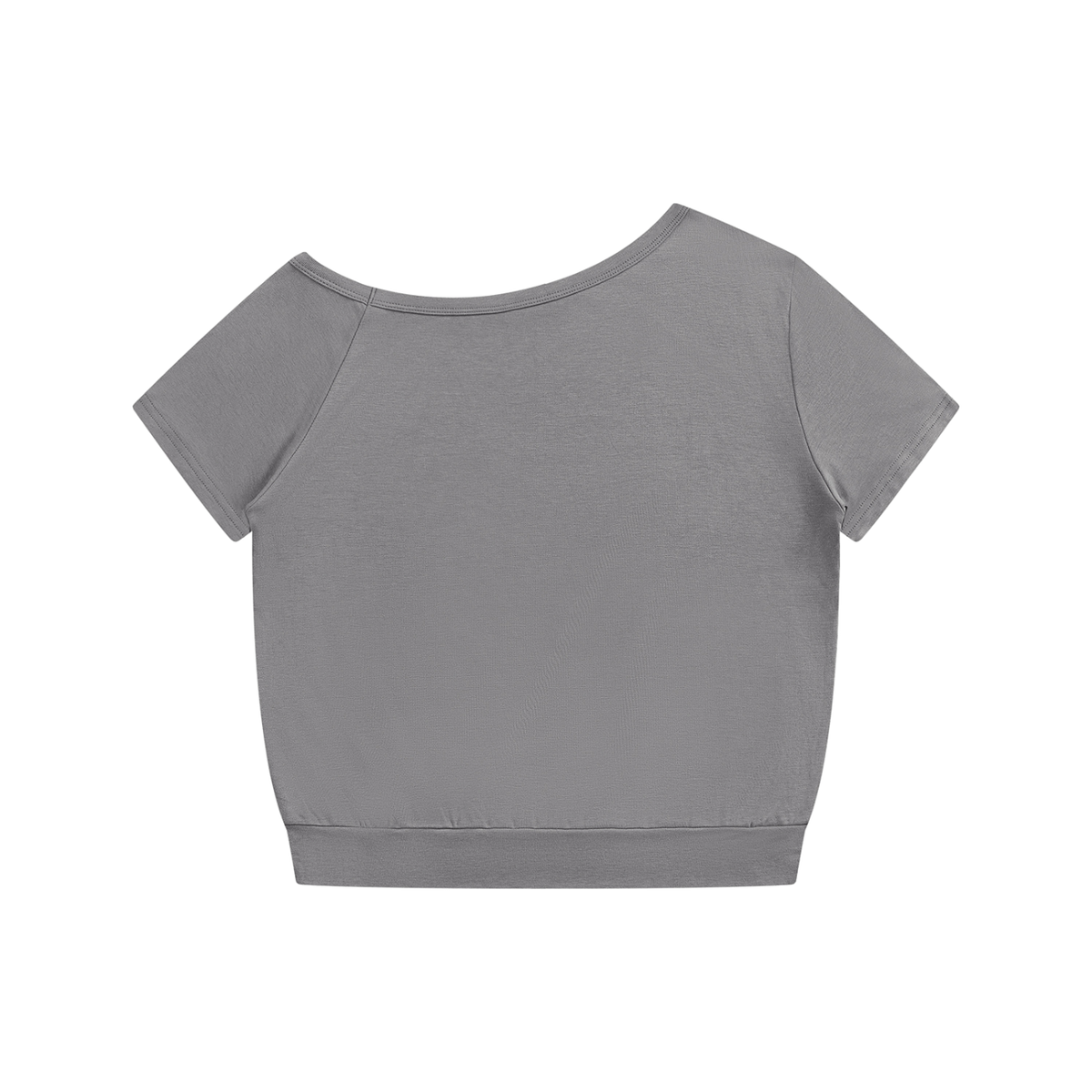 Women's Raglan Off-the-Shoulder T-Shirt in gray, alternate angle