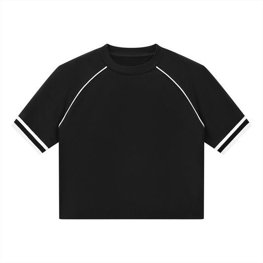 Women's Raglan Ribbed T-Shirt in black