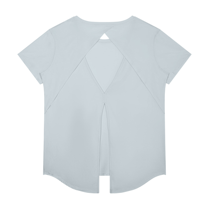 Women's Raglan Training T-Shirt in gray blue, alternate angle