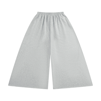 Women's Raw Edge Wide Leg Sweatpants in flower gray, alternate angle