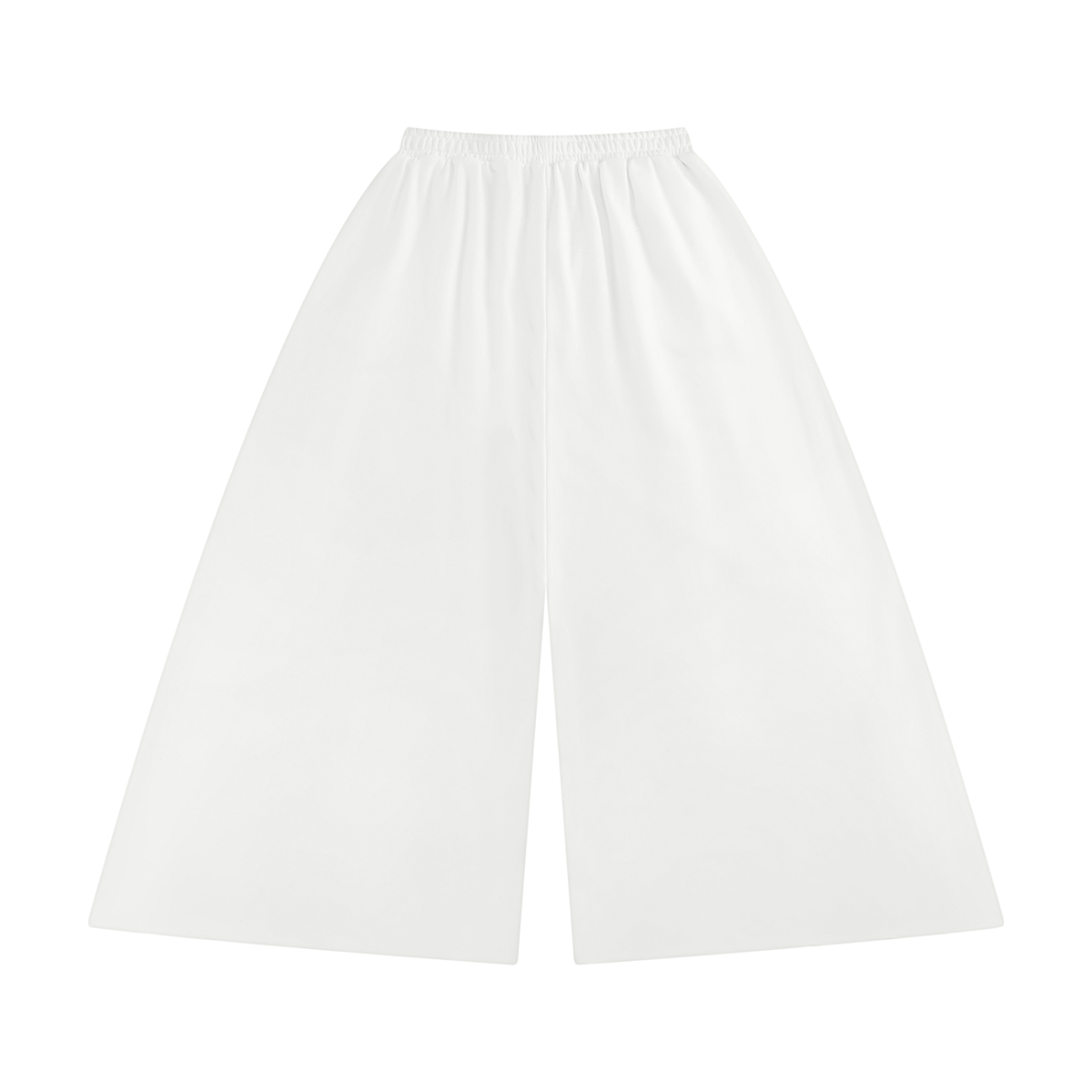 Women's Raw Edge Wide Leg Sweatpants in white, alternate angle