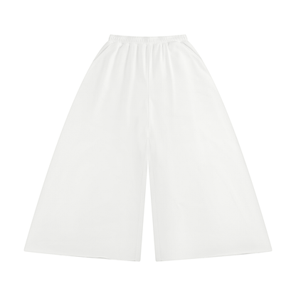 Women's Raw Edge Wide Leg Sweatpants in white