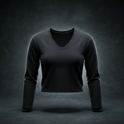 Women's Raw Hem Long Sleeve T-Shirt