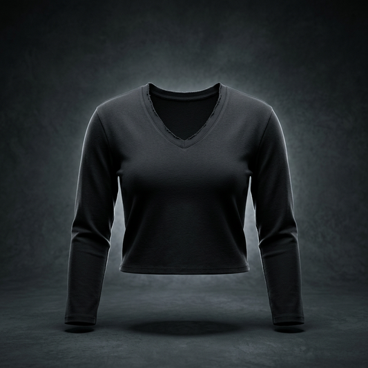 Women's Raw Hem Long Sleeve T-Shirt