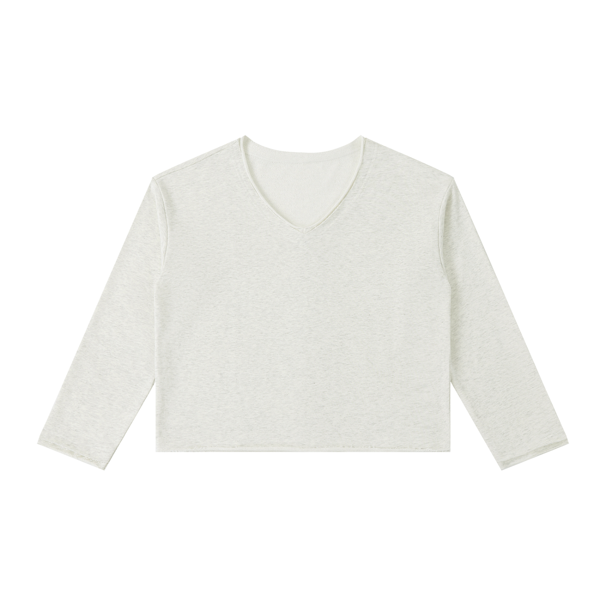 Women's Raw Hem Long Sleeve T-Shirt in oat gray