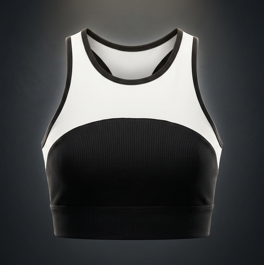 Women's Ribbed Hem Paneled Crop Tank Top, view 1
