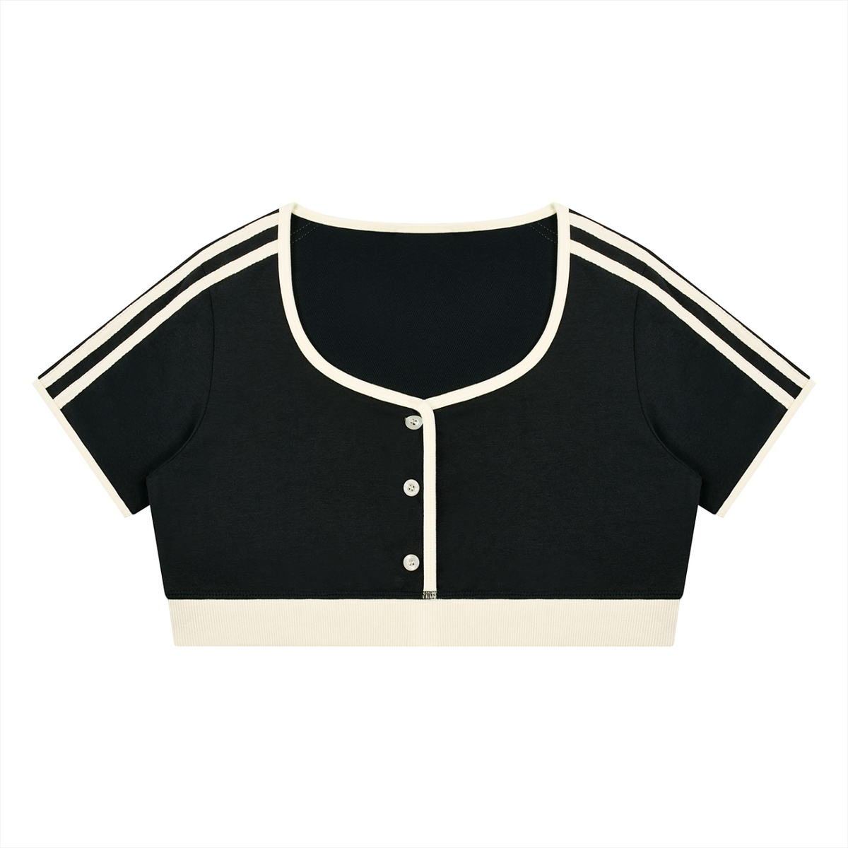 Women's Ringer Crop T-Shirt in black